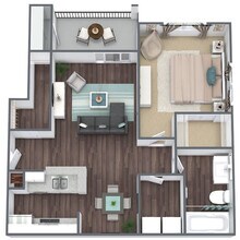 1 Bed - 1 Bath (Renovated) 00934 floor plan